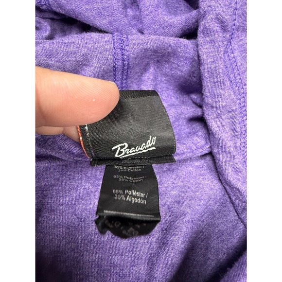 Harley Davidson Purple Heathered Long Sleeve Hoodie Neon Yellow Women Size xL - Picture 7 of 10